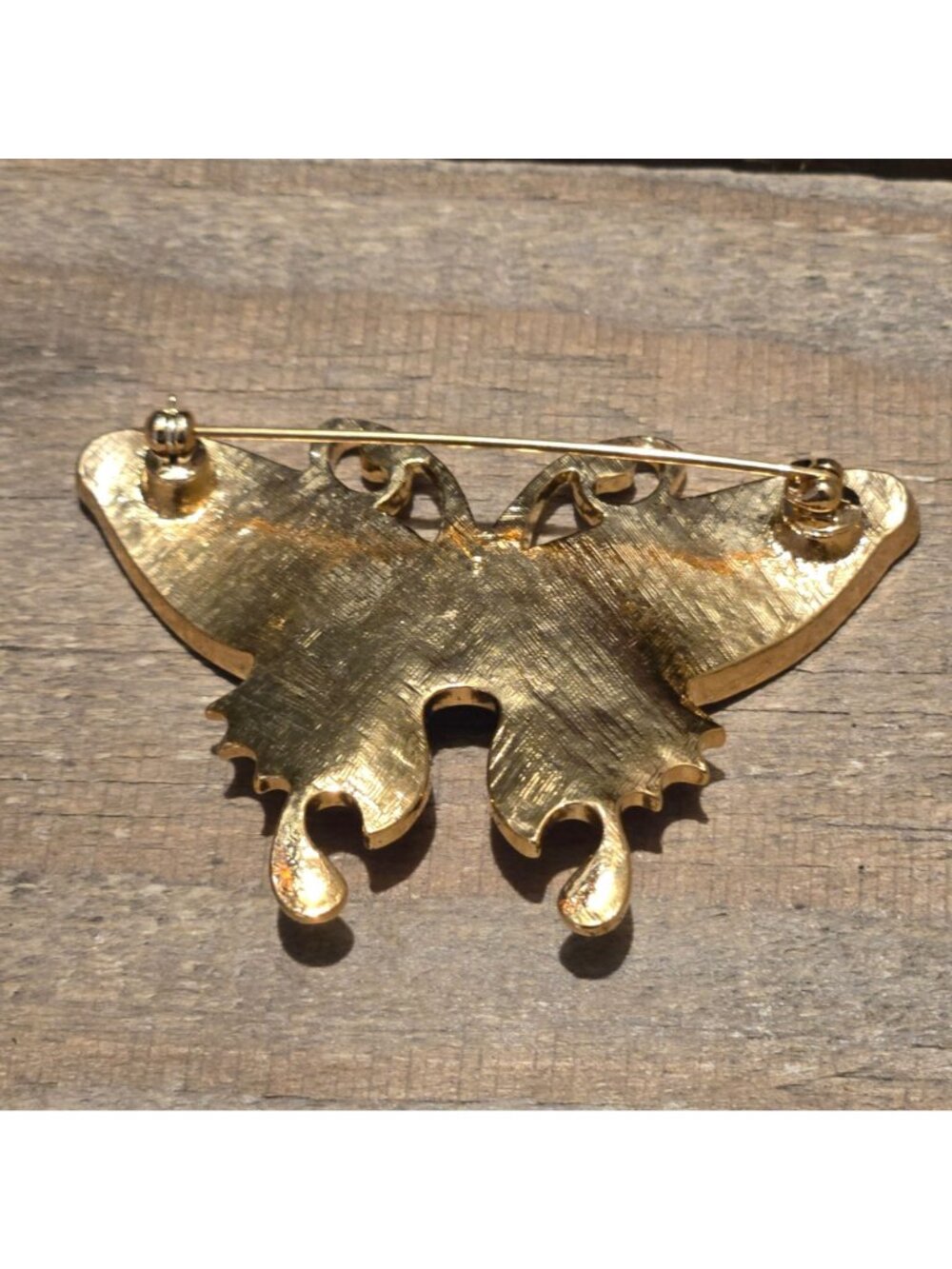 Vintage Avon butterfly Brooch Opalescent and Enamel Victorian Style Pin 1998 - Picture 7 of 11